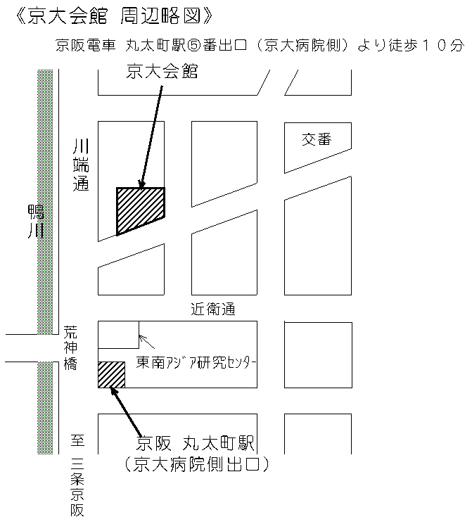 Map of Kyodai-kaikan, Sakyo, Kyoto